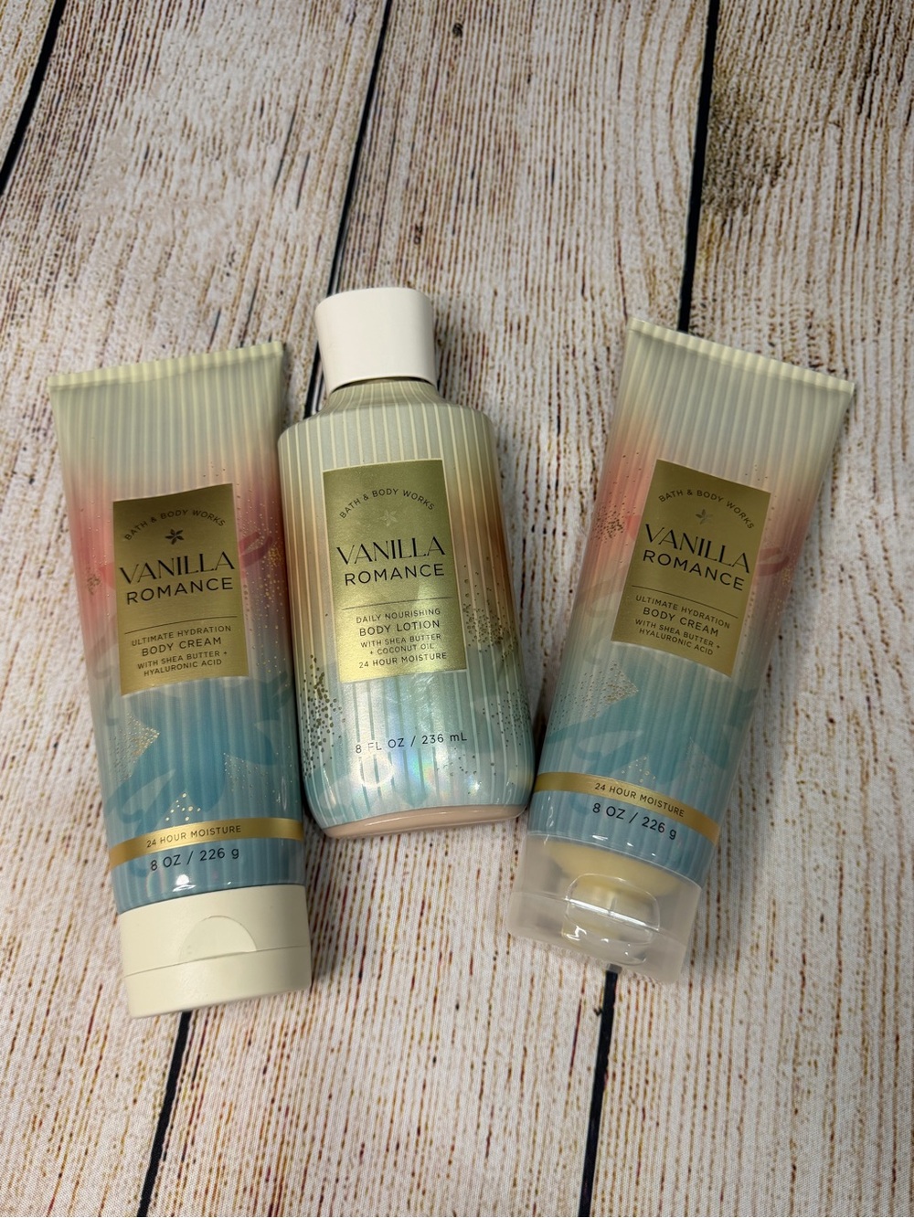 Set of 3 Bath & Body Works Vanilla Romance Body Cream & Lotion NWT